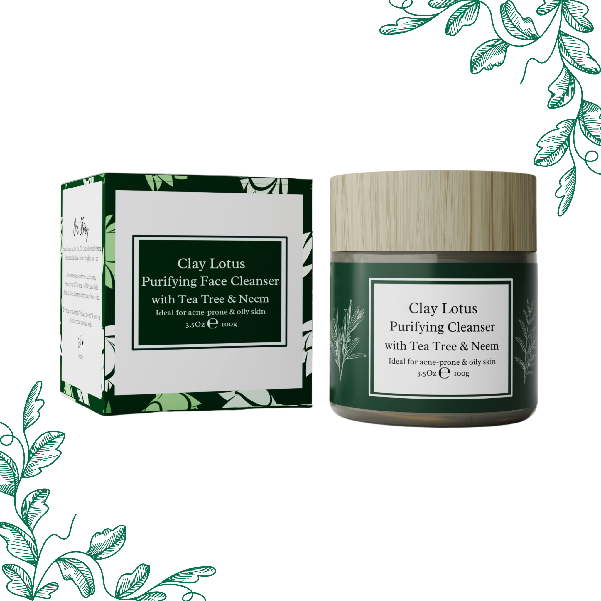 Purifying Face Wash for Acne-prone Skin & Blemishes with Tea-tree & Neem –  Clay Lotus