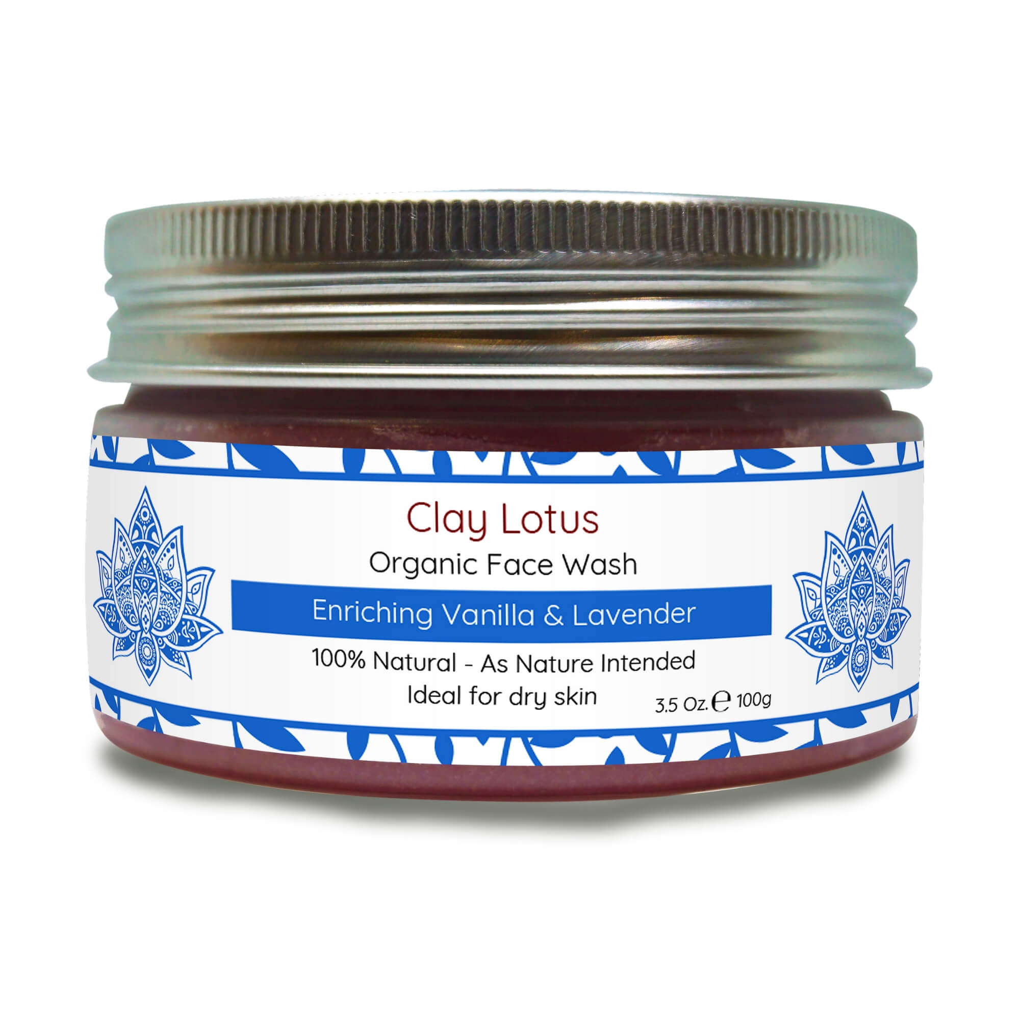 Organic face wash for dry skin with enriching vanilla