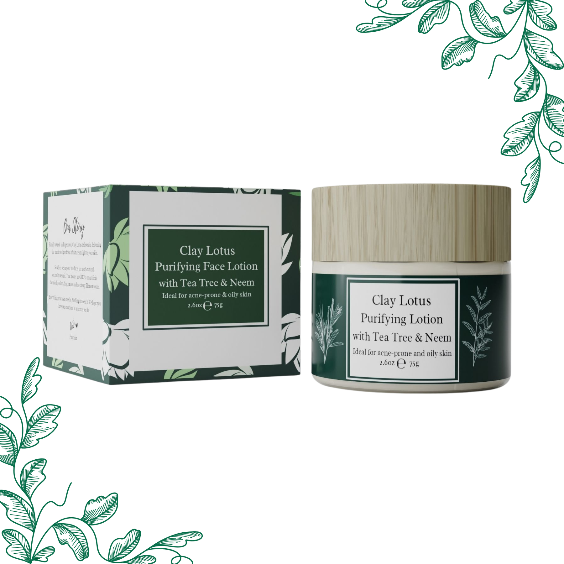 Clay Lotus Purifying Lotion with Tea Tree & Neem