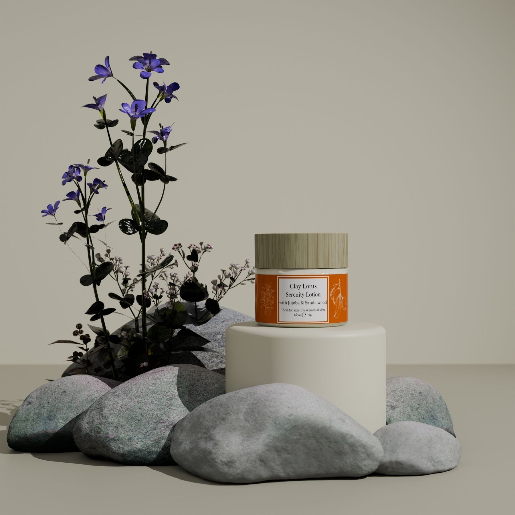Clay Lotus Serenity Face Lotion with Jojoba & Sandalwood