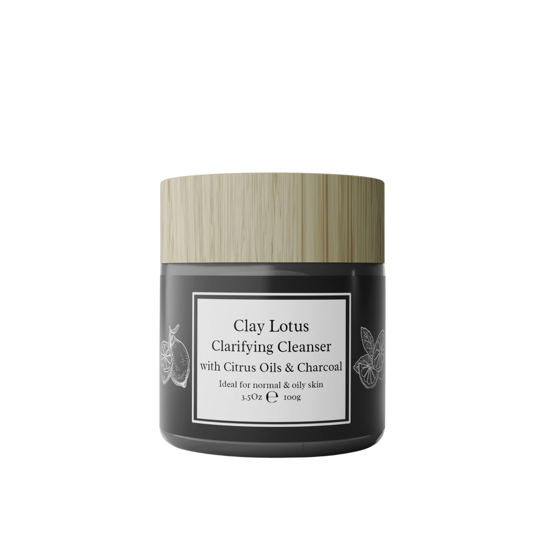 Clay Lotus Clarifying Face Cleanser with Citrus Oils and Activated Charcoal