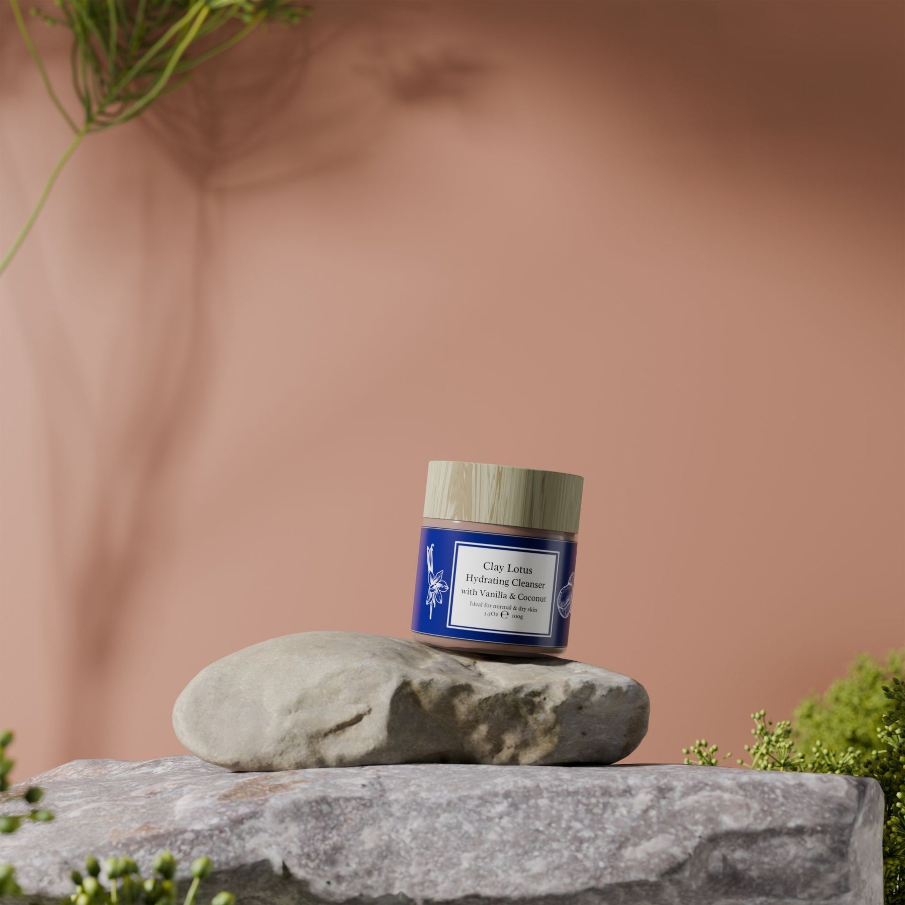 Clay Lotus Hydrating Face Wash for Dry Skin with Vanilla & Lavender