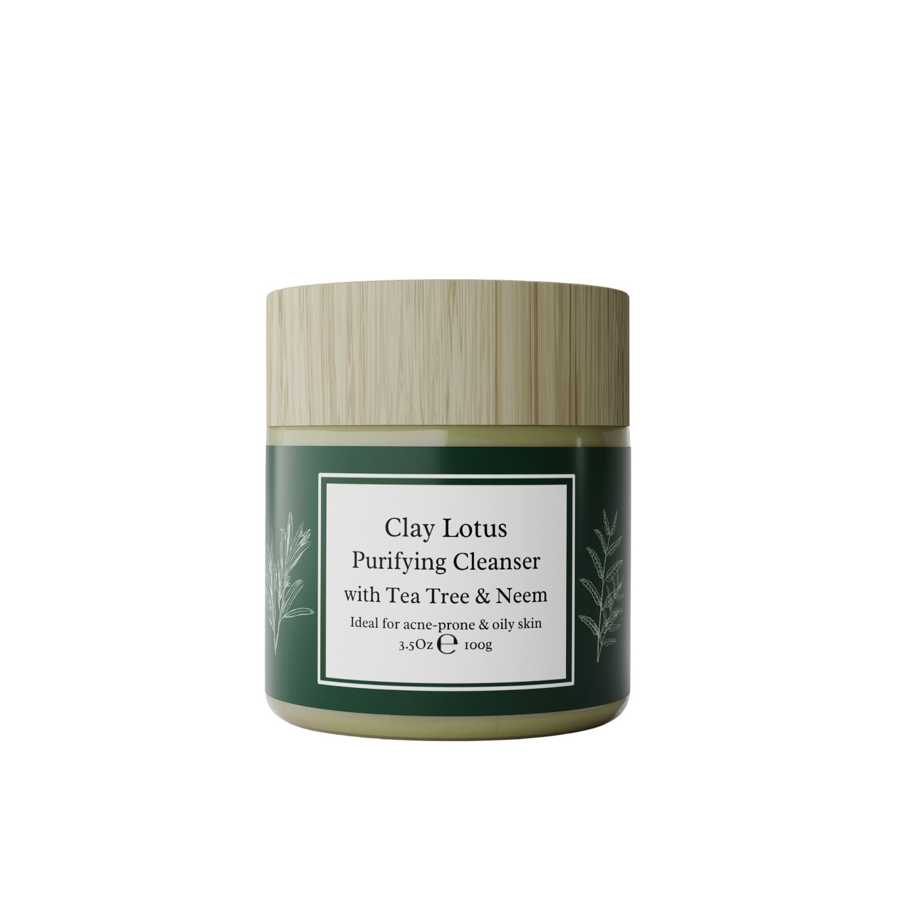 Clay Lotus Purifying Face Wash for Acne Prone Skin with Tea Tree & Neem