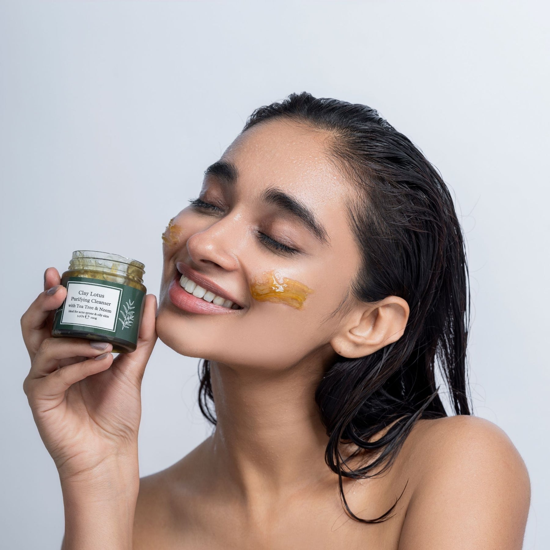 Clay Lotus Purifying Face Wash for Acne Prone Skin with Tea Tree & Neem
